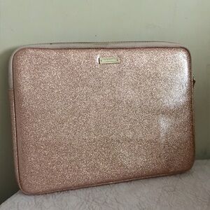 kate spade Rose Gold Glitter Laptop Sleeve